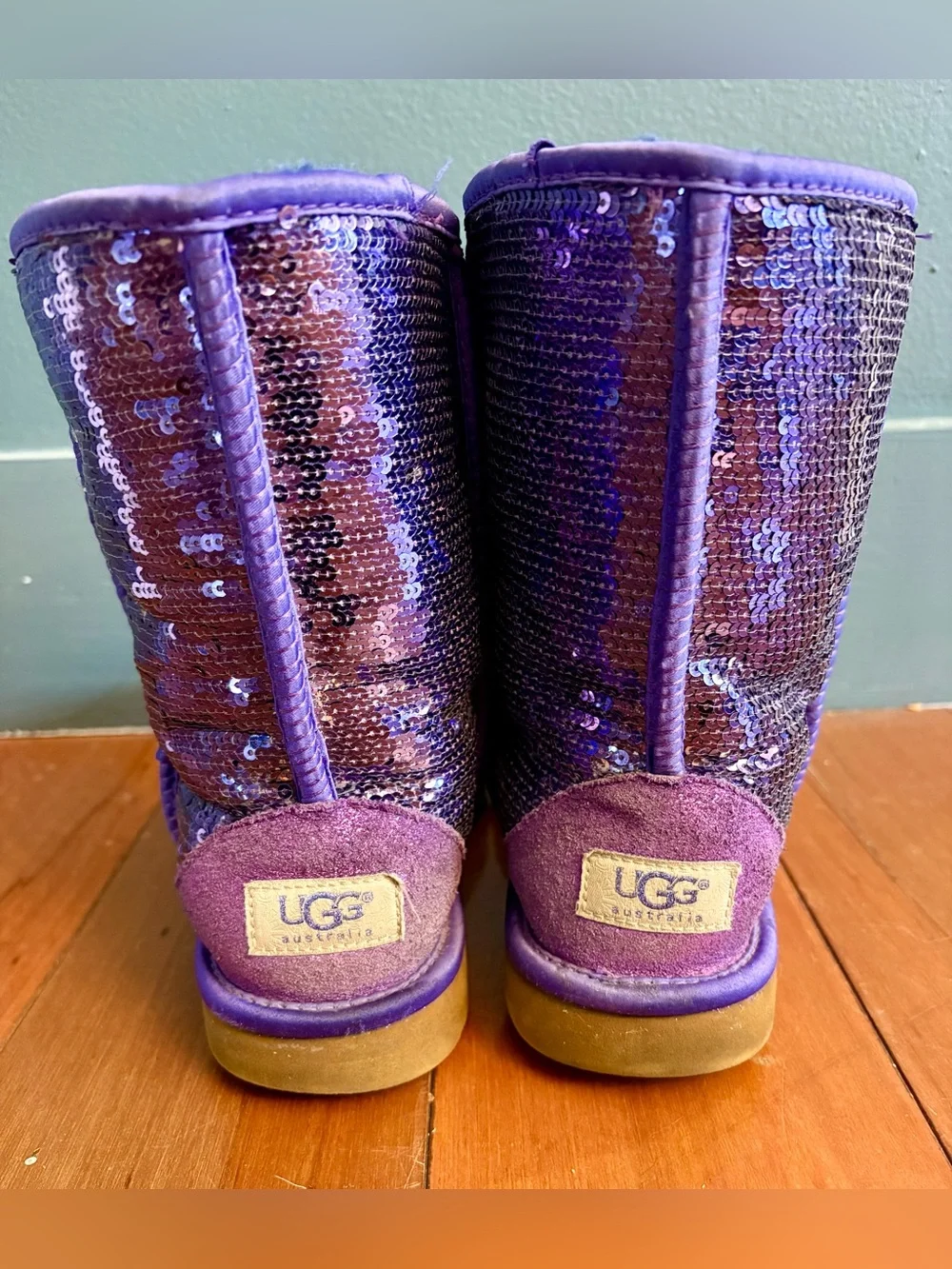 UGG Boots Size 7 Purple Sequins Sparkly Uggs